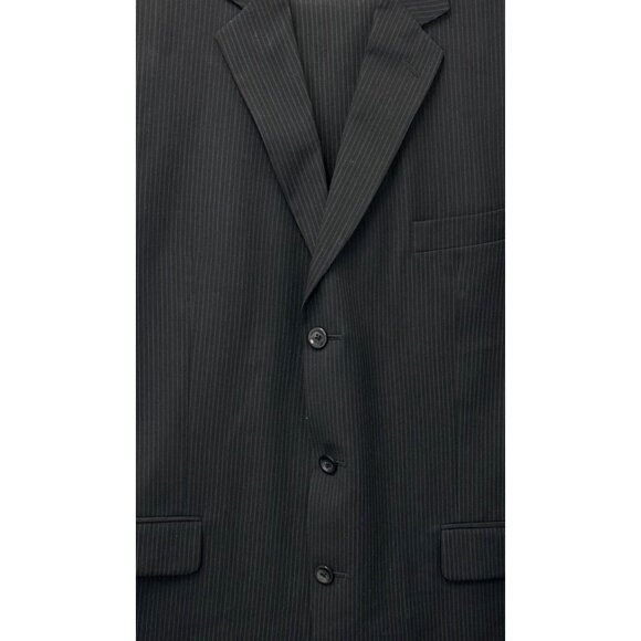 J. Ferrar Mens 2-Piece Pinstripe Wool Suit Jacket & Pants Size 44L - Picture 3 of 12